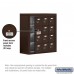 Salsbury Cell Phone Storage Locker - with Front Access Panel - 4 Door High Unit (8 Inch Deep Compartments) - 12 A Doors (11 usable) - Bronze - Surface Mounted - Resettable Combination Locks